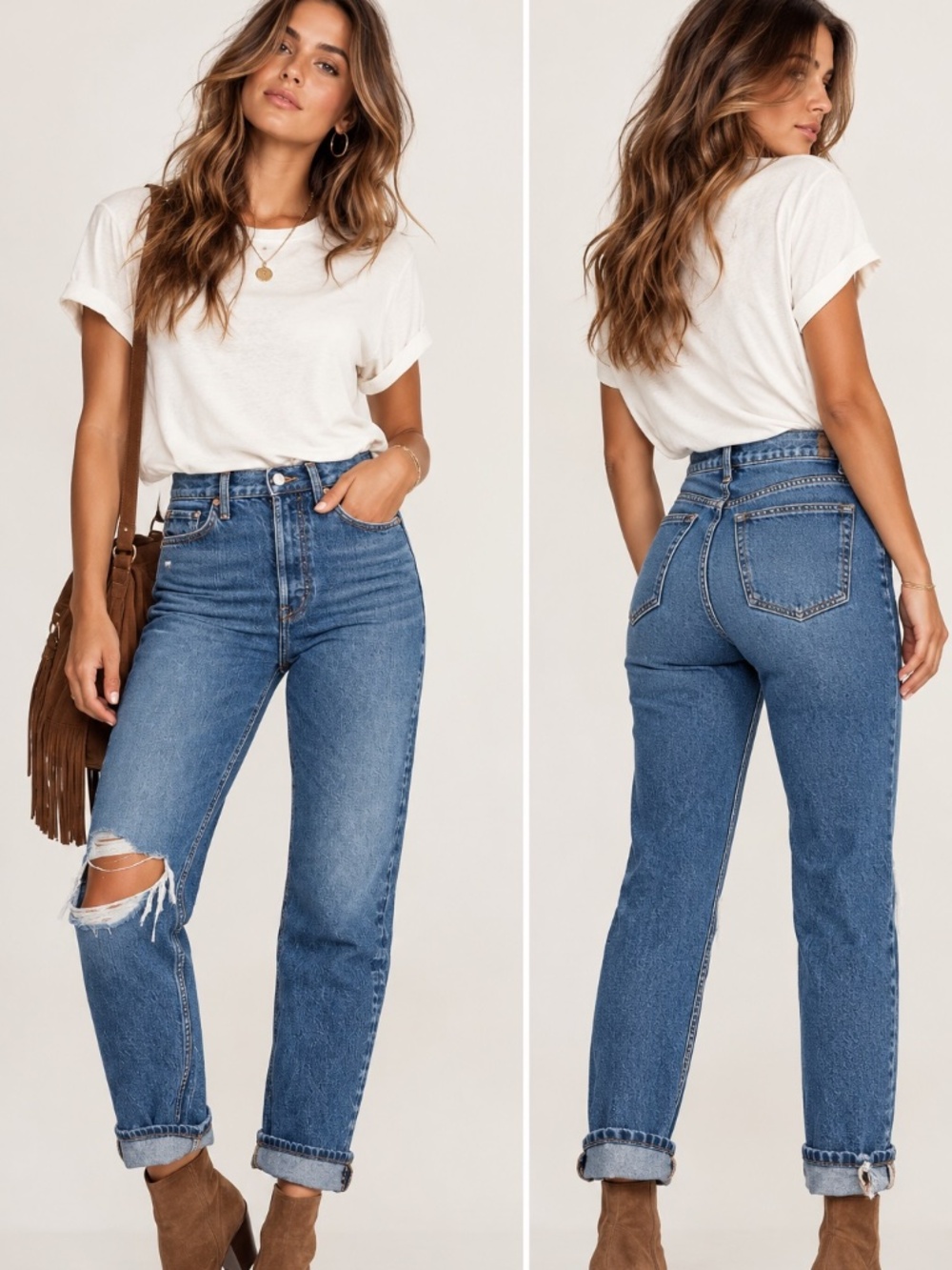 Etica Dark Wash Bryce Pinch Waist Boyfriend Jeans Distressed Knee SZ 25 NWT